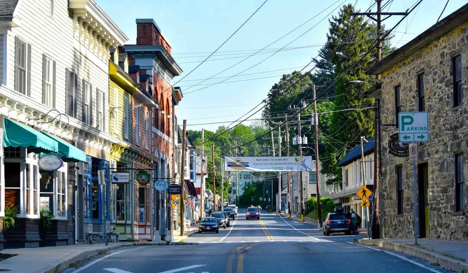 Historic Main Street in Sykesville, Maryland.